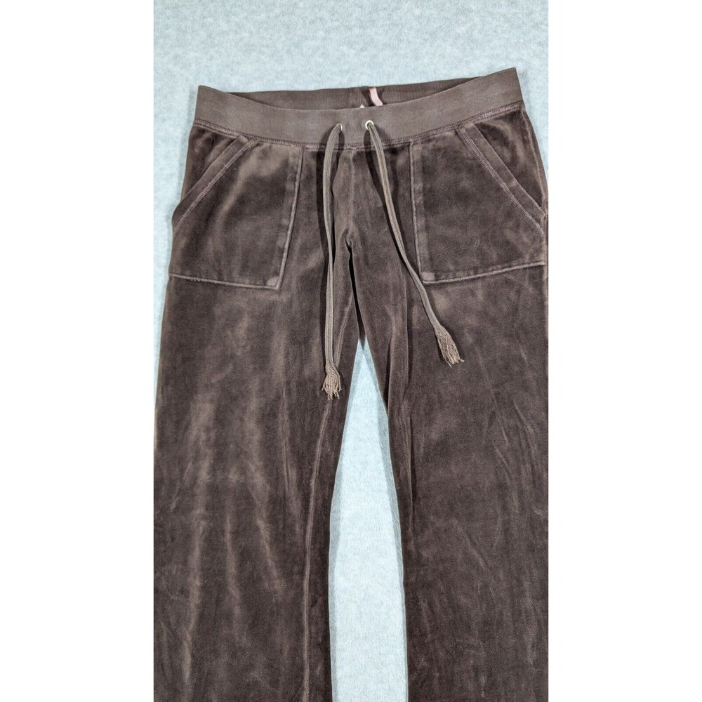 Juicy Couture Pants Women Petite Y2K Vintage Velour Flare Butt Snap Back Pockets - Picture 2 of 12